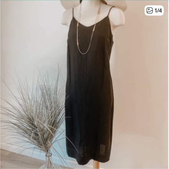 CAARA Dresses & Skirts - CAARA black cotton Slip Midi Dress